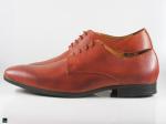 Stylish Mens Tan Laceup Leather Shoe - 5