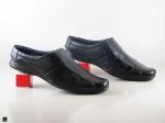 Men's formal leather black shoes - 5