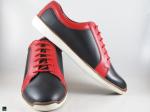 Men's stylish comfort black and red leather shoes - 4