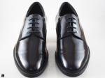 Men's genuine leather formal black shoes - 5