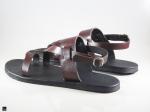 Black and brown toe ringed leather sandals - 1