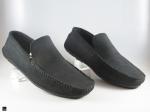 Plain hand made suede moccasin in black - 3