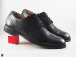 Men's genuine leather formal black shoes - 2