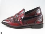 Patina finished loafers with single monk in Burgundy - 4