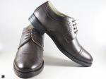 Brown leather office shoes for men - 4