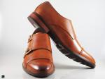 Double monk brown leather shoes - 2