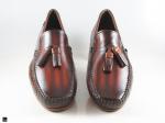 Patina finished tassel loafer with stripe print in Tan - 2