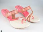 Combo of pink &white small heels for ladies in pink - 1