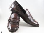 Patina finished loafers with single monk in brown - 5