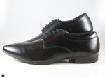 Mens Derby Laceup Black Shine Leather Shoe for Office - 5