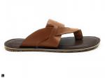 Casual Leather Sandal In Tan - 2