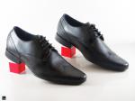 Men's stylish leather black shoes - 3