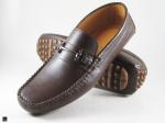 Stylish brown softy loafers with buckle - 1