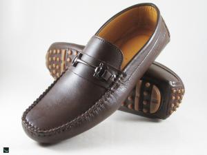 Stylish brown softy loafers with buckle