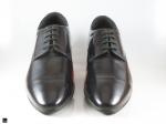 Mens Derby Laceup Black Shine Leather Shoe for Office - 3