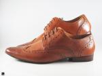 Trendy Pointed Tan Color Brogue Shoes - 5