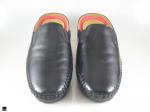 Soft leather plain black half shoes - 3