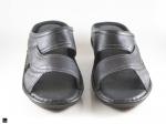 Black Paneled casual slippers - 4