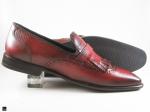 Patina finished burgundy loafers with single monk - 5