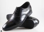 Foil leather black formal shoes - 3