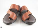 Slip on casual Brown Slippers in genuine leather - 4