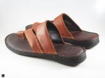 Slip on casual Brown Slippers in genuine leather - 2