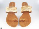 Toe ring type small heels for ladies for ethnic wear in brown - 4