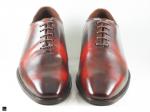 Patina finished Plain Vamp Oxford with Two Tone finish in red - 3