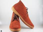 Orange suede party wear shoes - 4