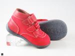 Bicolor Velcro strap design for kids in red - 5