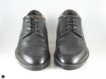 Mens derby laceup black leather shoe for office - 3