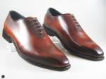 Patina finished Brown plain vamp Oxford - 1