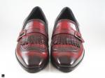 Patina finished loafers with single monk in Burgundy - 2