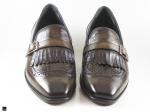 Patina finished loafers with single monk in olive - 2