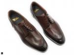 Choco Brown Premium Leather corded derby shoes. - 3