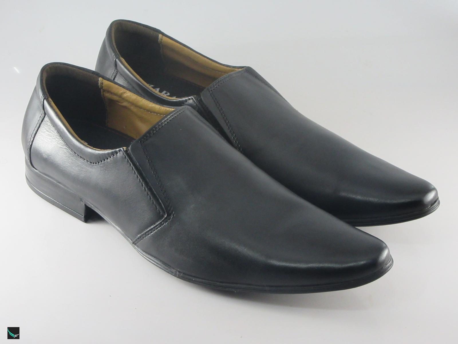 Black Pointed Plain Toe Shoes For Men - 2064 - Leather Collections On ...