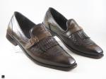 Patina finished loafers with single monk in olive - 4