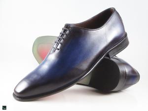 Patina finished Plain Vamp Oxford in blue