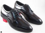 Men's genuine leather formal black shoes - 1