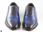 Patina finished Plain Vamp Oxford in blue - 3