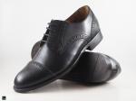 Men's genuine leather formal black shoes - 1