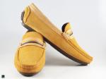 Tri color webbing saddle Moccasin Suede Tan - 4