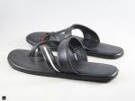 Men's black casual leather flipflop - 2