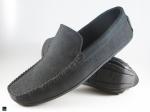 Plain hand made suede moccasin in black - 1