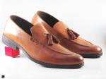 Casual daily wear tan leather shoes - 2