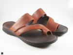 Slip on casual Brown Slippers in genuine leather - 1