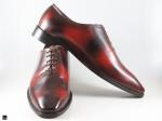 Patina finished Plain Vamp Oxford with Two Tone finish in red - 4