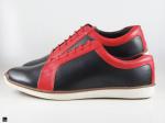 Men's stylish comfort black and red leather shoes - 5