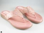 Velvet type flats for stone wear in pink - 1