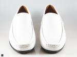 Mens Classic white Leather Loafers - 3